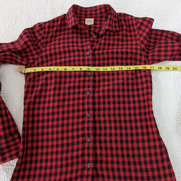 J. Crew The Perfect Shirt Red Black Plaid Flannel - Size XXS - Picture 8 of 9